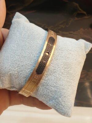 أسورة رجالى معدن روز جولد فى أسود