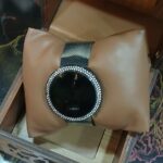 ساعة حريمى تاتش أسود بأطار مزين بأستراس