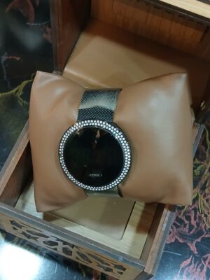 ساعة حريمى تاتش أسود بأطار مزين بأستراس