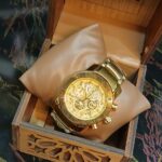 ساعة رجالى بفلجارى لون دهبي ميرور أوريجينال مختومة