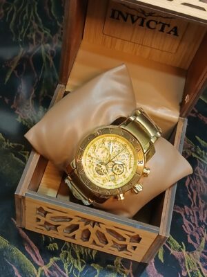 ساعة رجالى بفلجارى لون دهبي ميرور أوريجينال مختومة