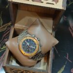 ساعة يد رجالى أديمار بوجاتلى أستيك سيلفر معدن مينا سوداء