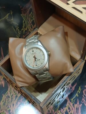 ساعة يد رجالى ميرور أوريجينال سيلفر ميناء رمادى قفل أوريجينال