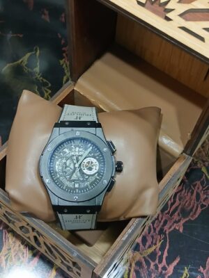 ساعة يد رجالى هوبلت أستيك جلد